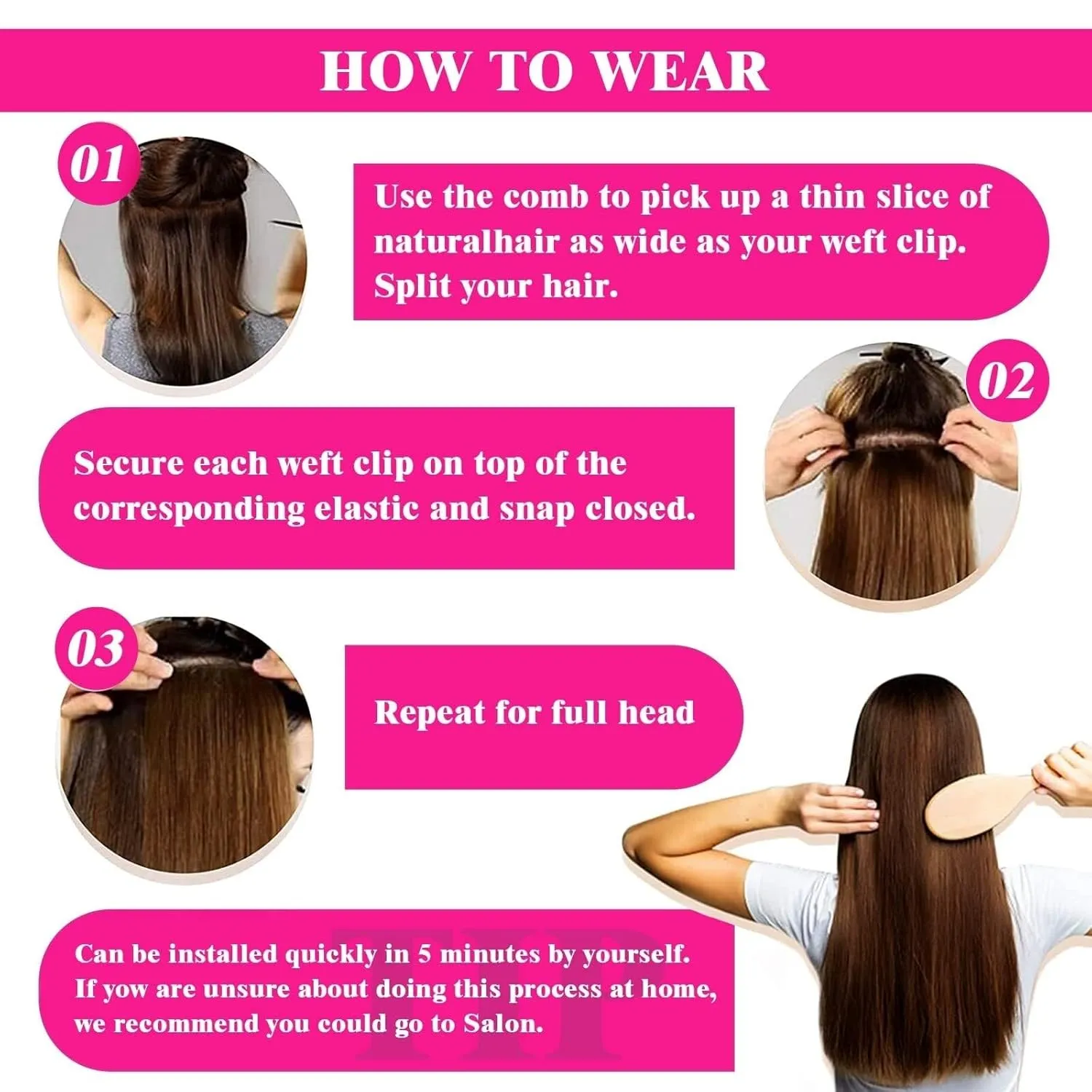 Hair Extensions Clip in Hair Extensions Remy Hair Extensions Straight Clip in Human Hair Color 2 Dark Brown Hair Clip in Extensions for Thin Hair 8 Pieces 120Grams Hair Extensions Hair Pieces(14 Inch,