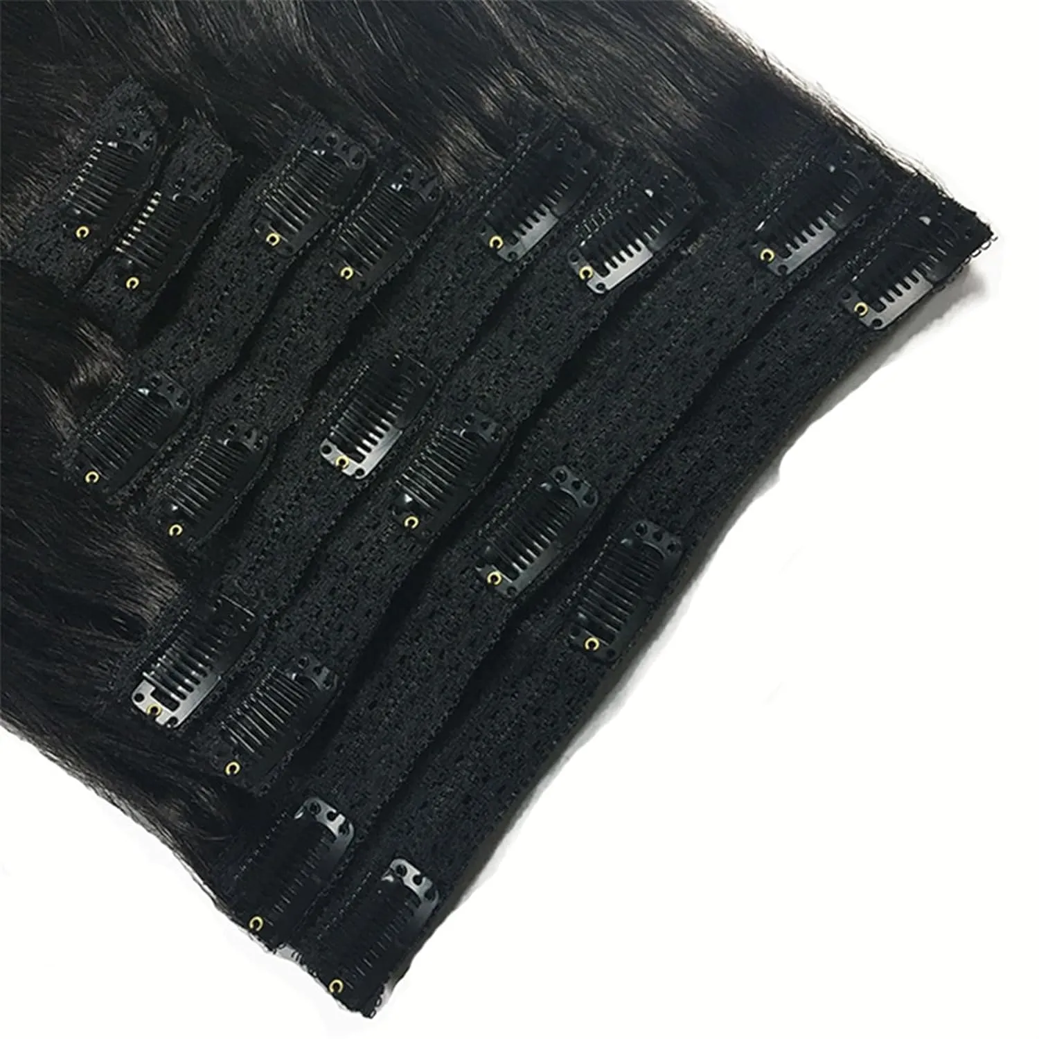 Hair Extensions Clip In Human Hair Extensions, Real Remy Thick Straight Clip Ins Black Human Hair Extensions for Relaxed Hair 7 Pieces Per Set for Women, 1B 120 Gram Hair Pieces(20inches,240g)