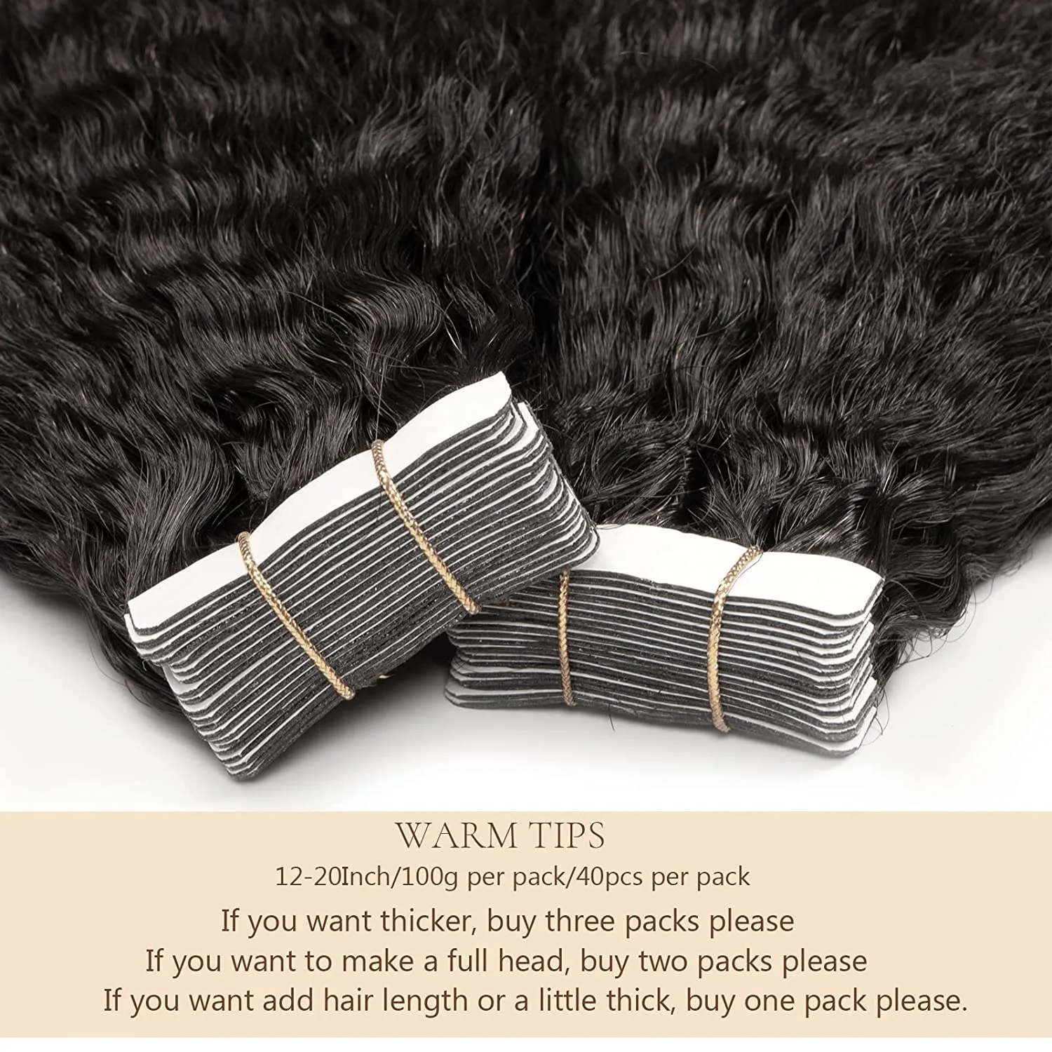 Hair Extensions Tape in Human Hair 14inch Remy Kinky Straight Tape In Extension Curly Natural Black #1B Soft Shiny for Women Kinky Coarse Seamless Skin Weft Better Length Tape in Hair 40grams 16pcs