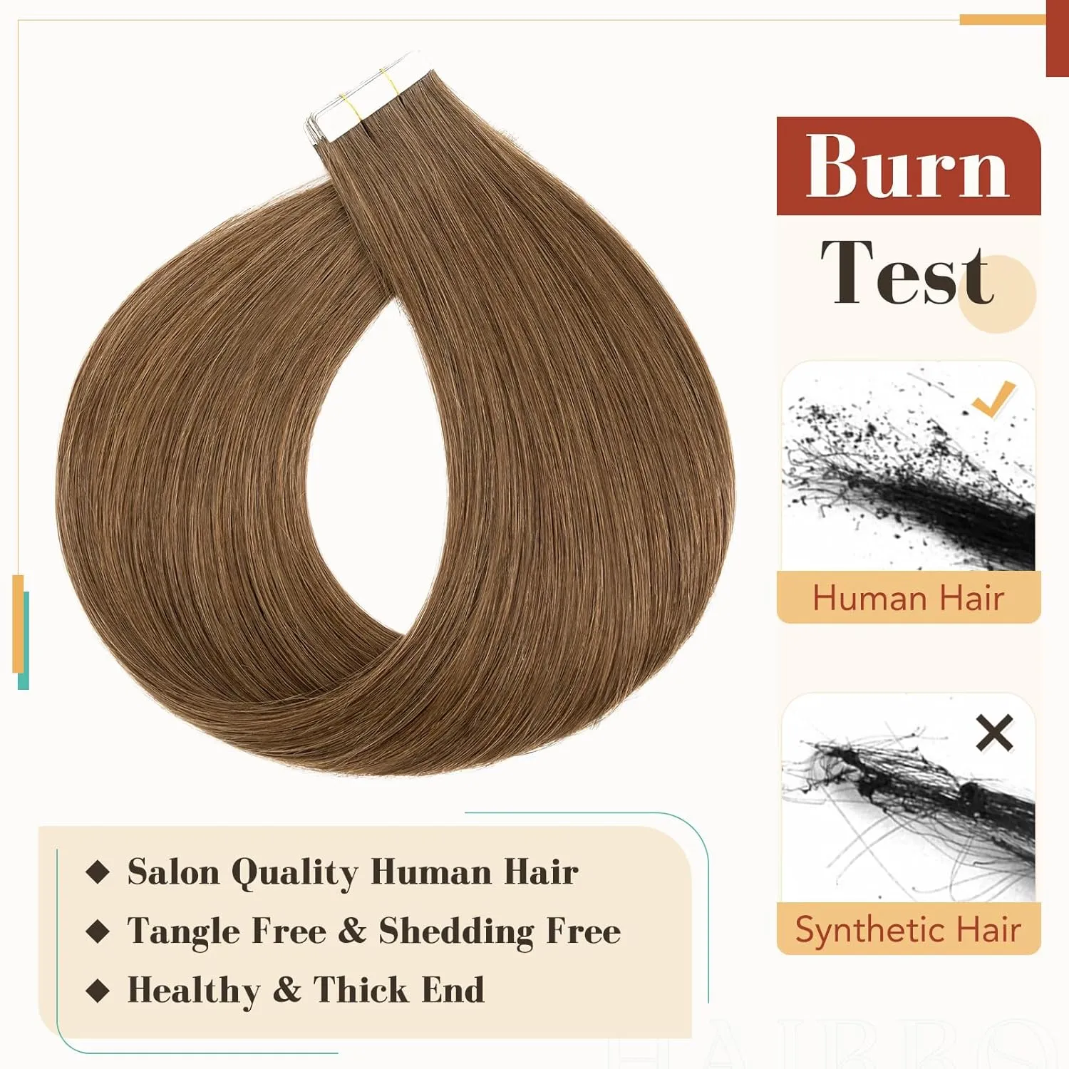 Hairro Tape In Human hair Extension Skin Weft Real Hair Extensions Glue In Remy Hairpieces Adhensive Rooted Tape In Strong Double Sided Tape On Hair Pieces For Women 14 inch 40g 20pcs #04 Medium Brown