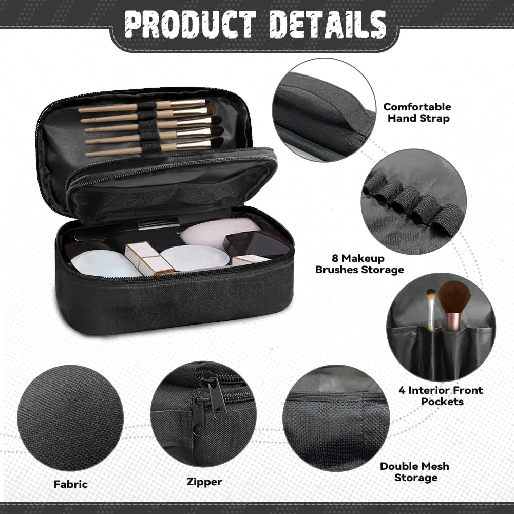Halloween Ladies Makeup Bag for Women Cute Ghost Cosmetic Bag,Bat Make Up Bag for Madam Star Prints Skincare Organizer with Double Layer Woman Cosmetics Bag for Office Supplies