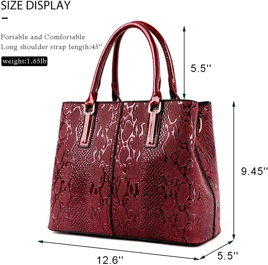 Handbags Wallet for Women Print PU Leather Shoulder Bag Fashion Top-handle Satchel Work Crossbody Purse