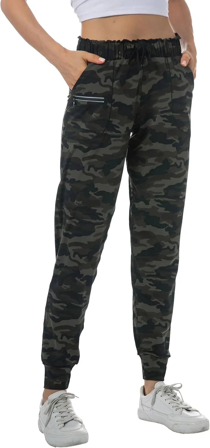 Haowind Joggers for Women with Pockets Elastic Waist Workout Sport Gym Pants Comfy Lounge Yoga Running Pants