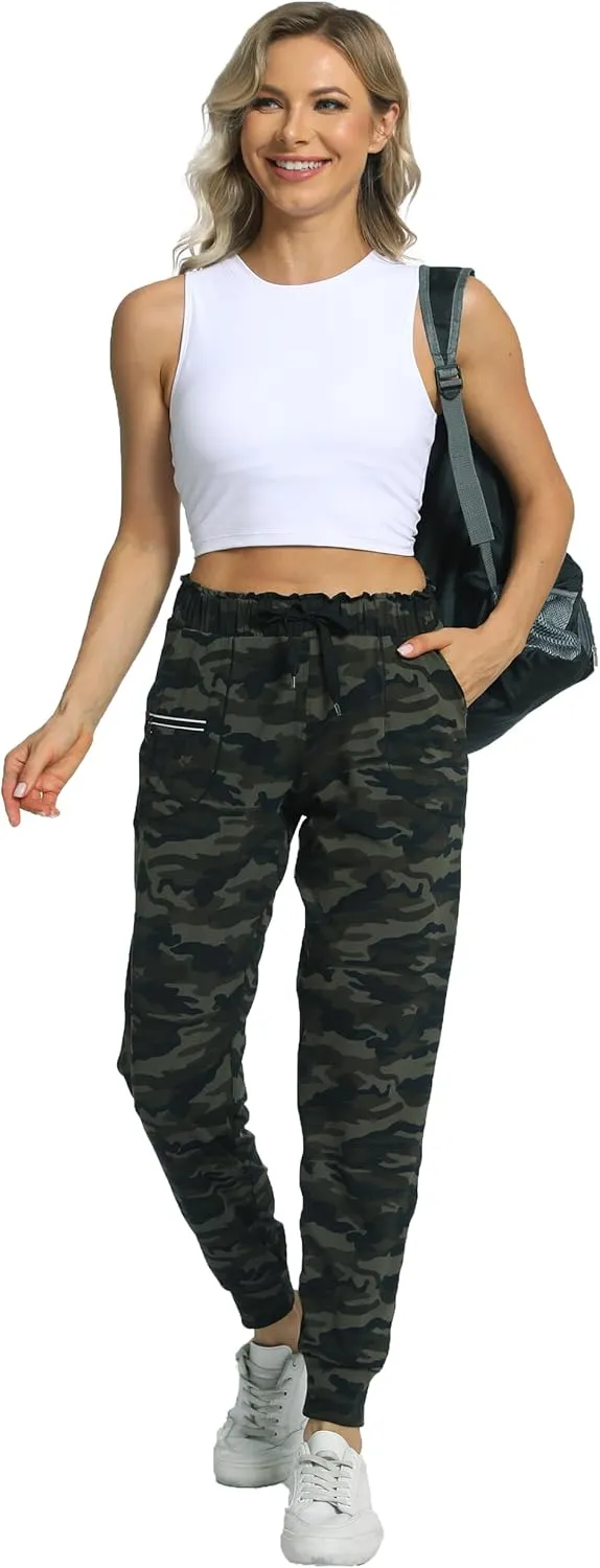 Haowind Joggers for Women with Pockets Elastic Waist Workout Sport Gym Pants Comfy Lounge Yoga Running Pants