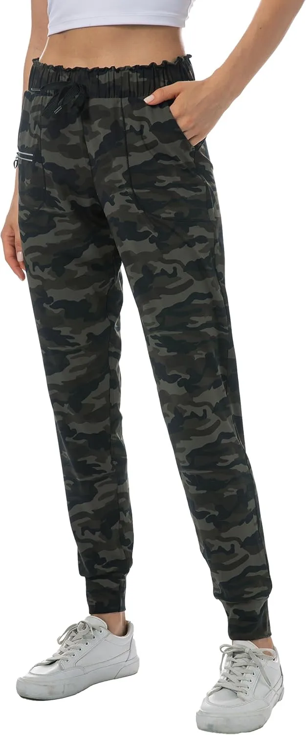 Haowind Joggers for Women with Pockets Elastic Waist Workout Sport Gym Pants Comfy Lounge Yoga Running Pants