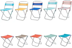 Happyyami Portable Folding Chair Lightweight Collapsible Stool for Outdoor Activities for Fishing Camping Hiking and Travel Random Color Mesh Design