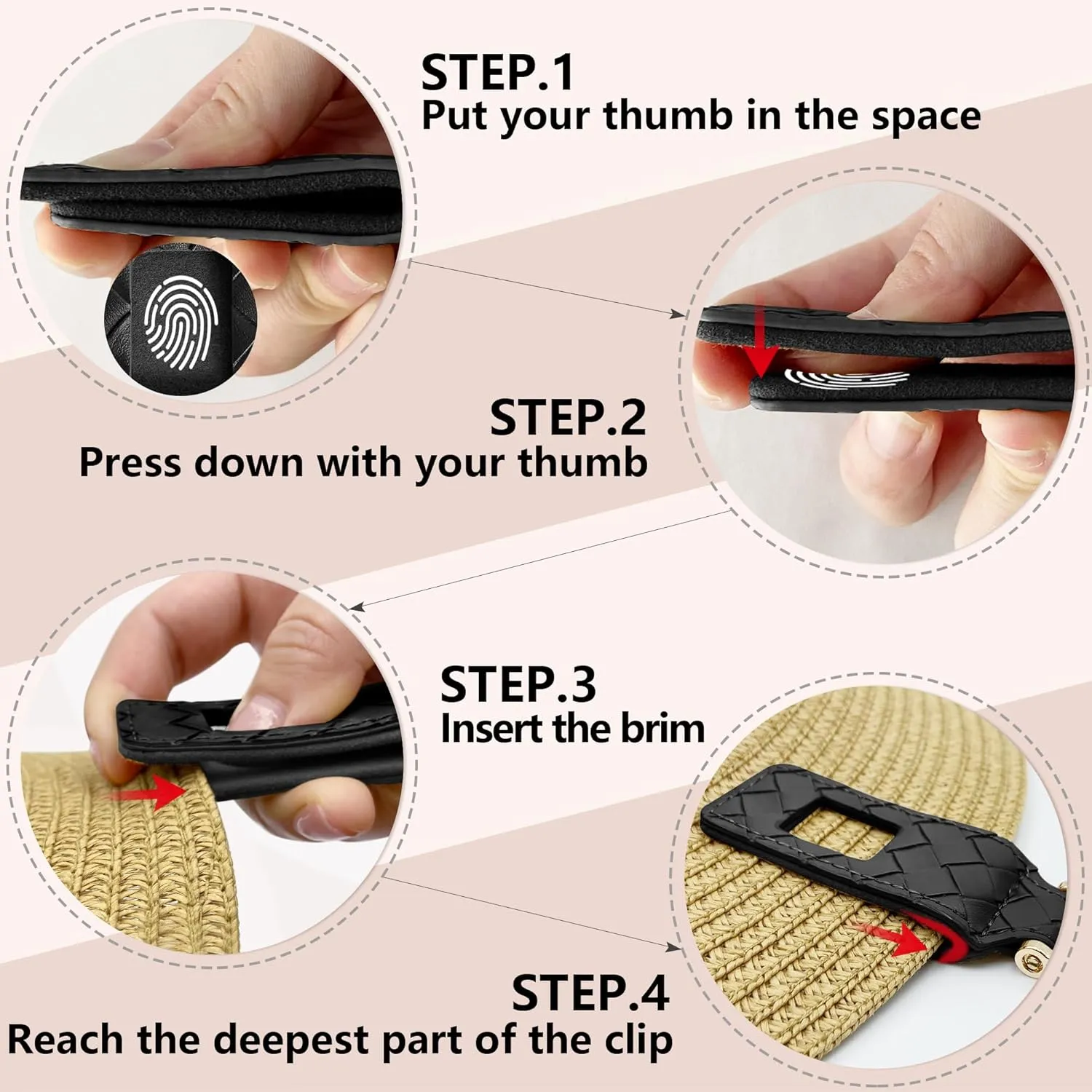 Hat Clip for Travel Backpack Luggage PU Leather Elastic Non-Magnetic Cowboy Hat Holder Men's Sun Hats Accessories