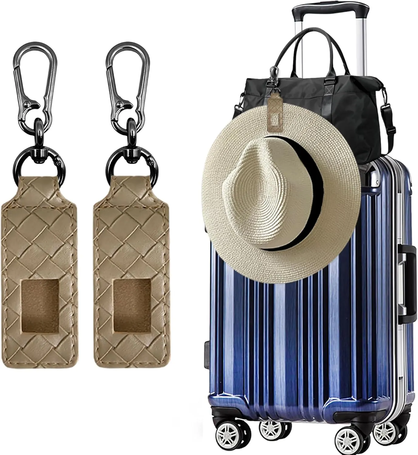 Hat Clip for Travel Backpack Luggage PU Leather Elastic Non-Magnetic Cowboy Hat Holder Men's Sun Hats Accessories