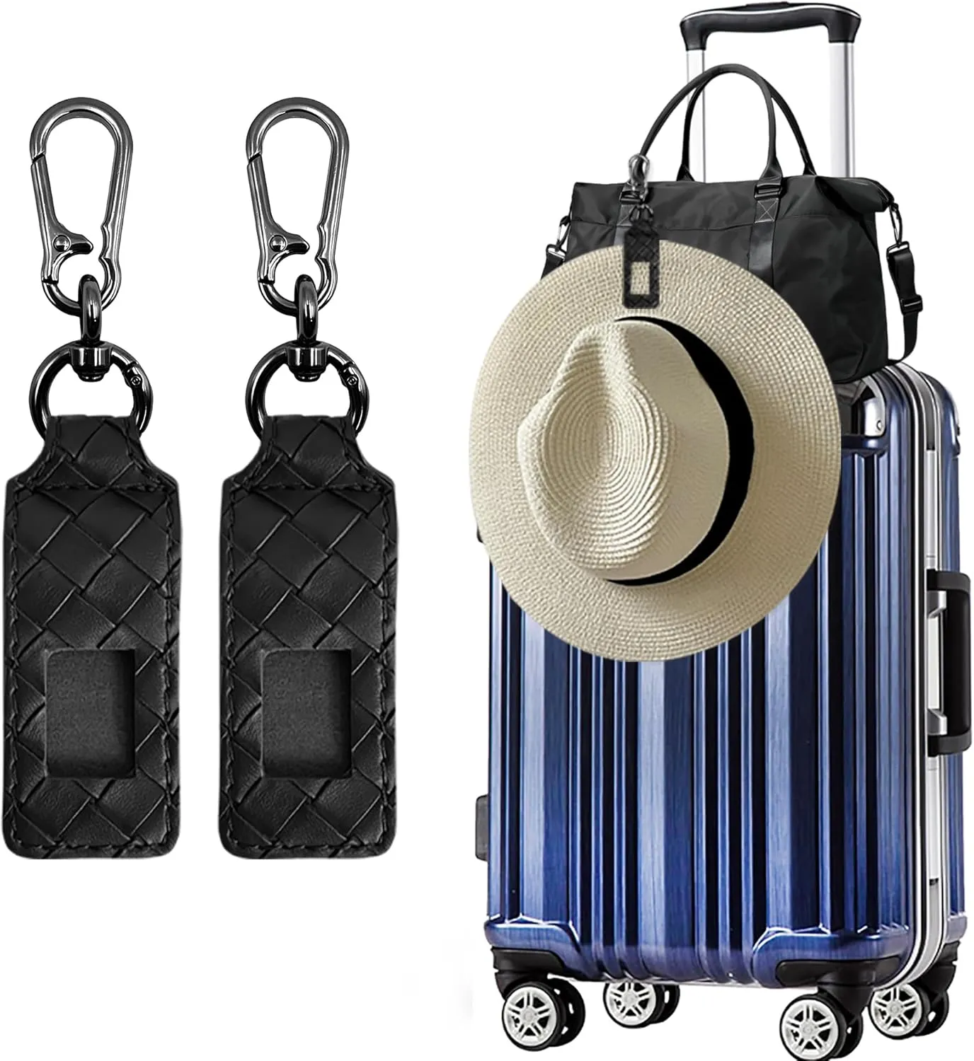 Hat Clip for Travel Backpack Luggage PU Leather Elastic Non-Magnetic Cowboy Hat Holder Men's Sun Hats Accessories