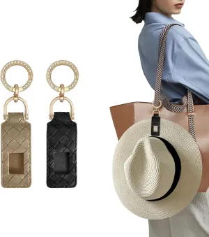 Hat Clip for Travel on Bag Backpack Luggage Fashion PU Leather Non-Magnetic Elastic Hats Holder Sun Cap Accessories