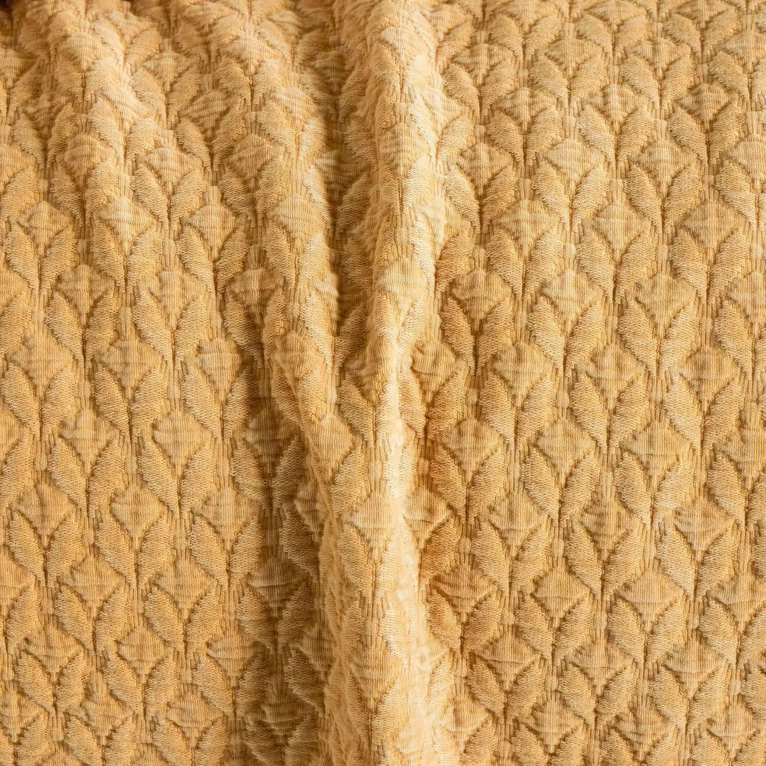 Hawley Ochre Matelasse Coverlet, King Size, Yellow/Orange Solid Pattern
