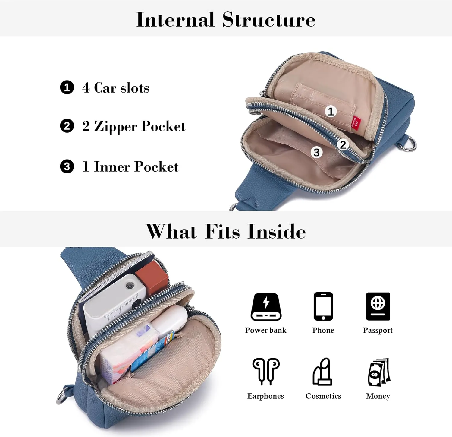 Haytijoe Small Crossbody Sling Bag for Women Travel Purses Anti Theft Cross Body Bag for Woman Fanny Packs