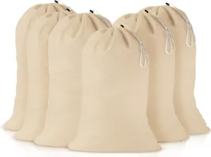 Heavy duty cotton canvas Laundry Bag, set of 6 bag Natural color-24x36" - This is draw strings Laundry bag & durable.Long term solutions for laundry carring needs offered by Linen Clubs