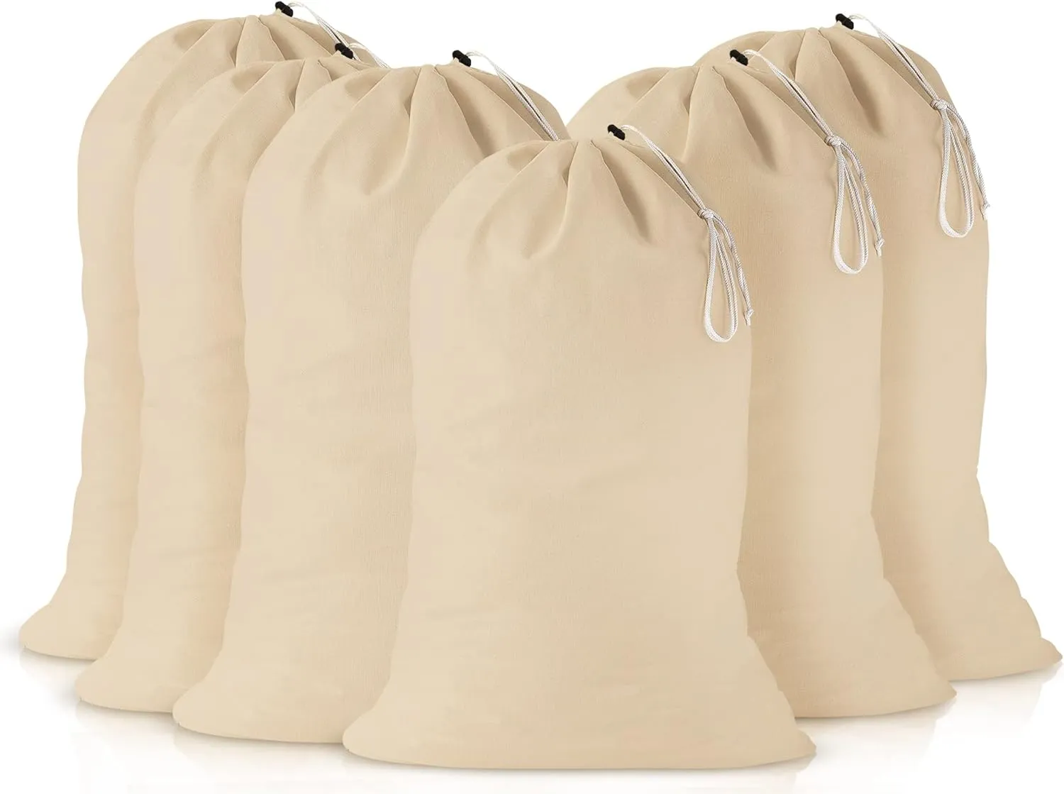 Heavy duty cotton canvas Laundry Bag, set of 6 bag Natural color-24x36" - This is draw strings Laundry bag & durable.Long term solutions for laundry carring needs offered by Linen Clubs