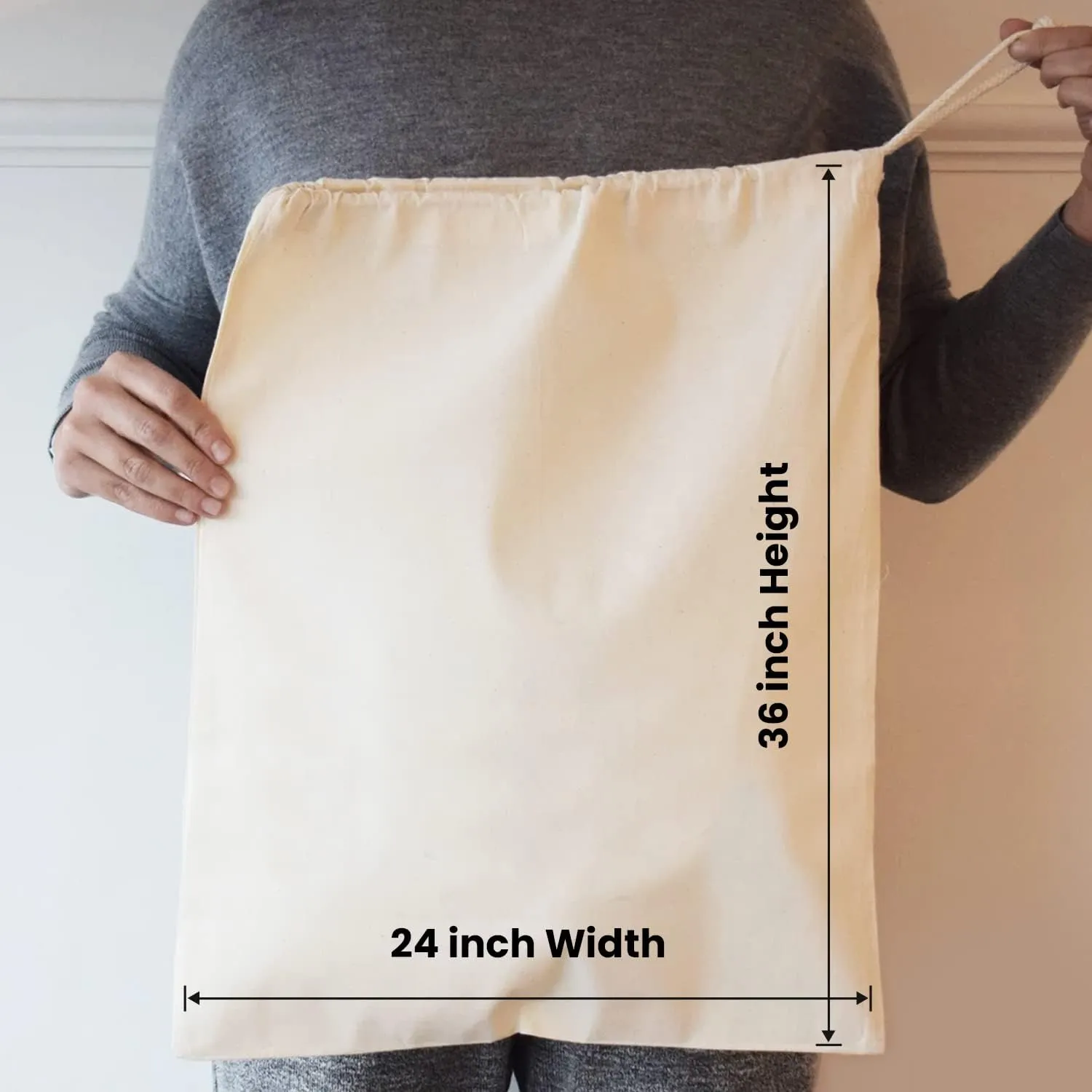 Heavy duty cotton canvas Laundry Bag, set of 6 bag Natural color-24x36" - This is draw strings Laundry bag & durable.Long term solutions for laundry carring needs offered by Linen Clubs