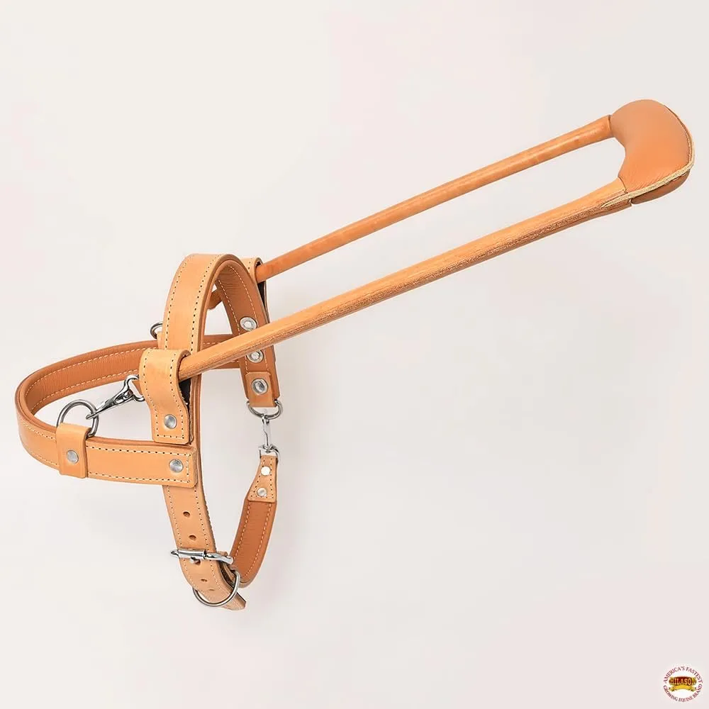 HILASON Brown Padded Genuine Leather Dog Harness with Handle Tan | Multi-functional Dog Harness with Adjustable Straps for Training & Guide Work | Extra Large, Tan, Brown