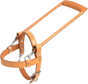 HILASON Brown Padded Genuine Leather Dog Harness with Handle Tan | Multi-functional Dog Harness with Adjustable Straps for Training & Guide Work | Extra Large, Tan, Brown