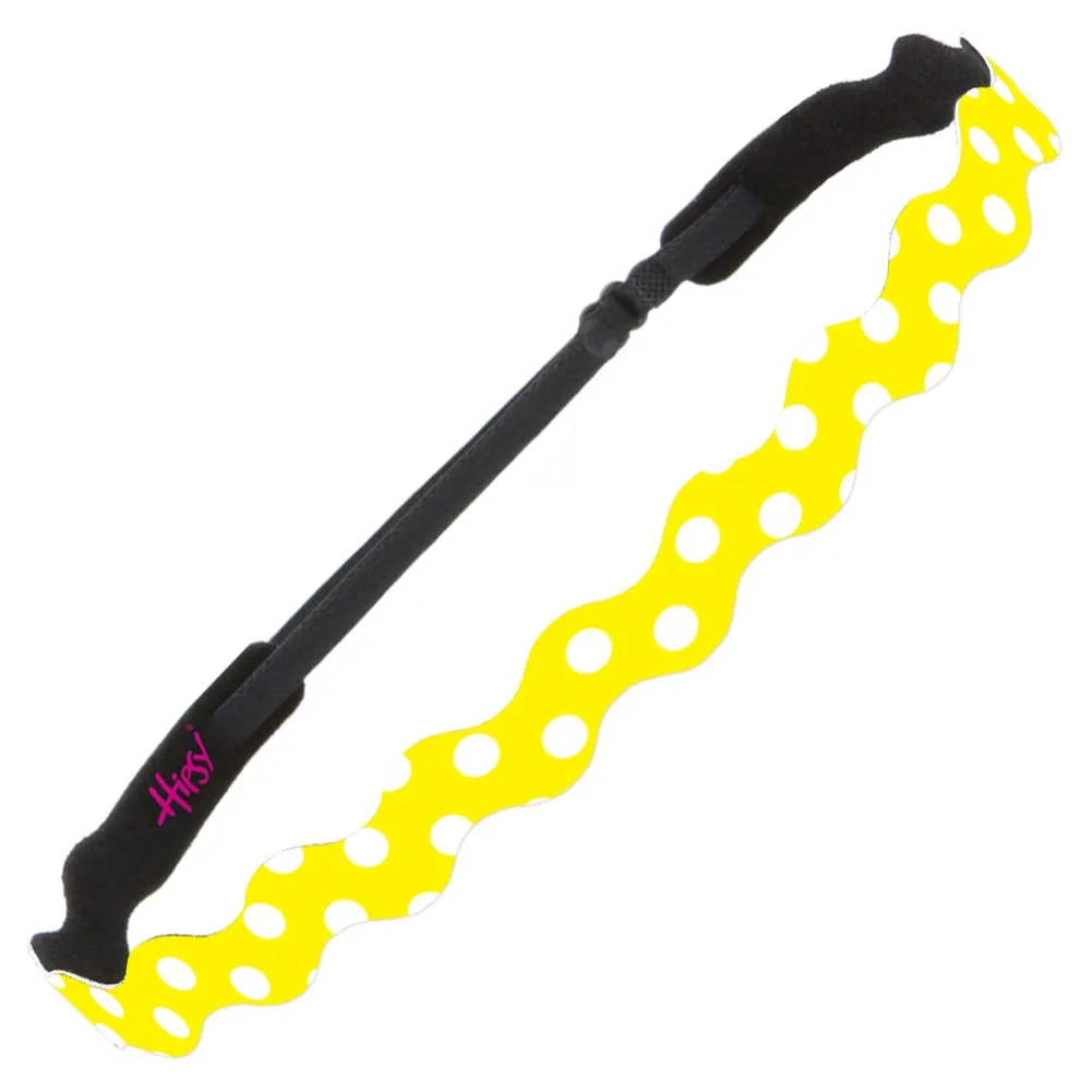 Hipsy Adjustable Non Slip Wave Fashion Printed Sports Headbands 3-pack (Polka Dot Green/Yellow/Purple)