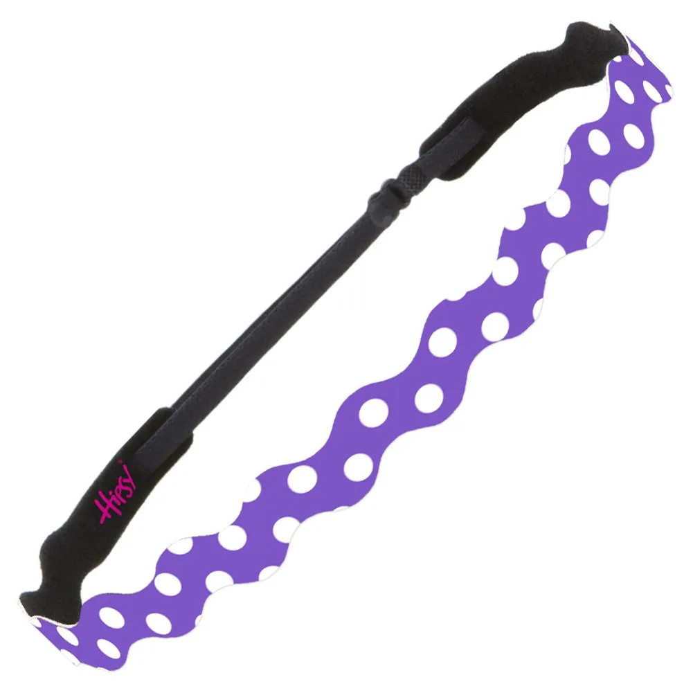 Hipsy Adjustable Non Slip Wave Fashion Printed Sports Headbands 3-pack (Polka Dot Green/Yellow/Purple)