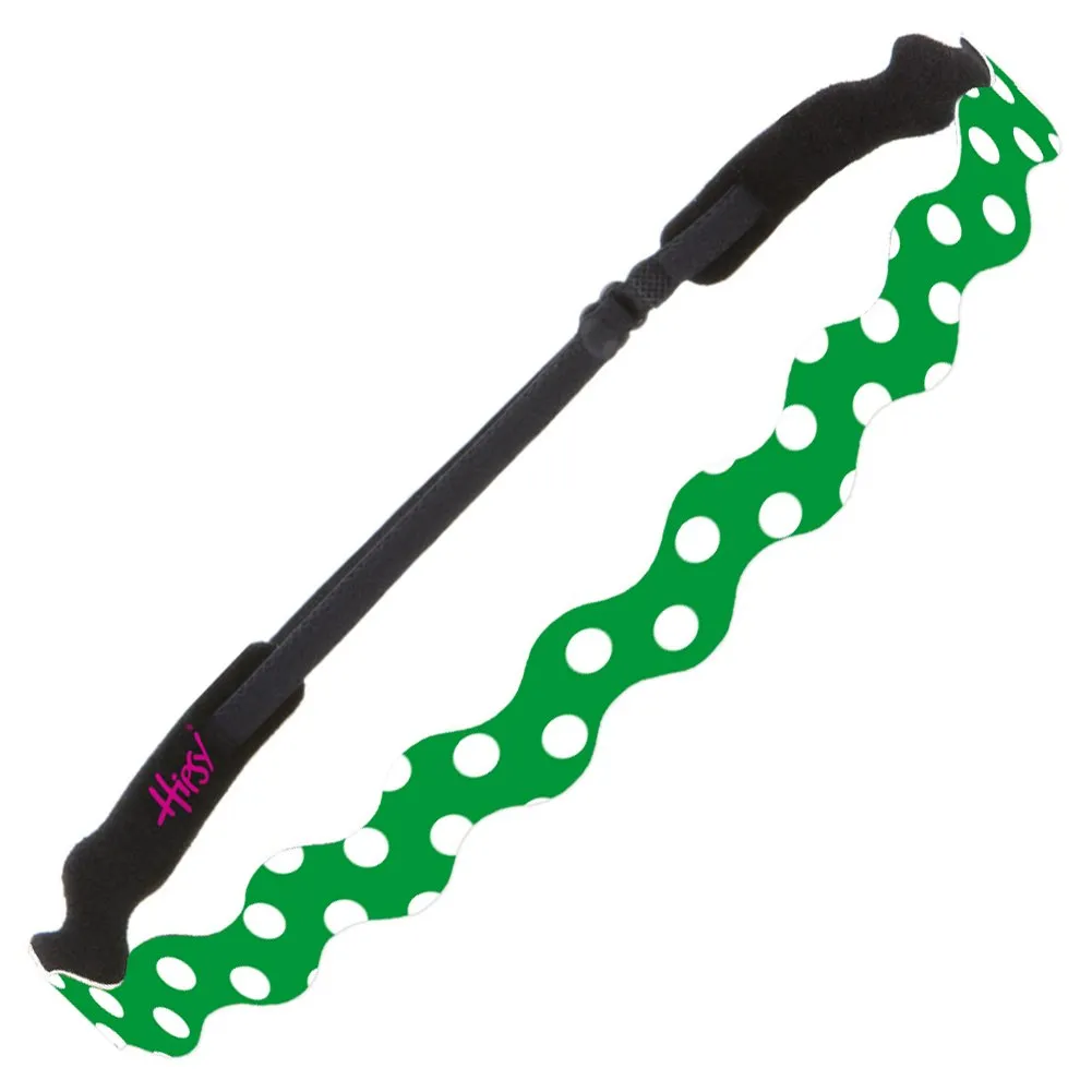 Hipsy Adjustable Non Slip Wave Fashion Printed Sports Headbands 3-pack (Polka Dot Green/Yellow/Purple)