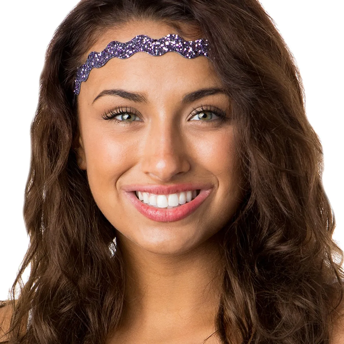 Hipsy Women's Adjustable No Slip Bling Glitter Wave Cute Headband 3-pack (Wave Gunmetal/Seafoam/Princess 3pk)