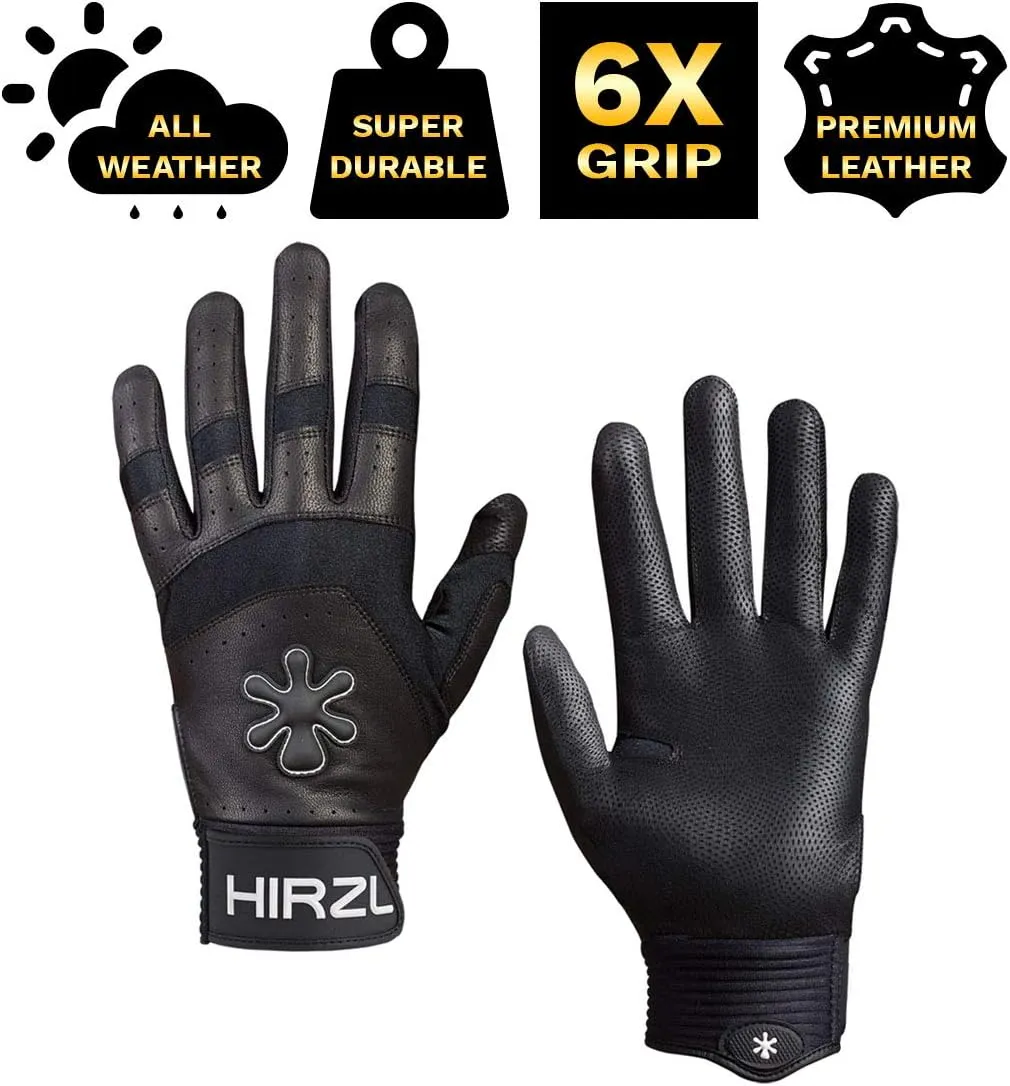 HIRZL Grippp Force FF Full Finger Shooting Gloves, Multi Sports Outdoor, Push/Pull Control, Patented, Ultimate Grip in Dry, Damp, or Wet Conditions, Tear Resistance, Breathability & Sweat Absorption