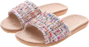 Homoyoyo 1Pair Open Toe Home Slippers for Women Comfortable White Floor Footwear Soft and Breathable Household Slippers for Indoor Use