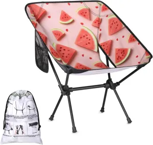 Honeybaby Folding Camping Chair Fresh Fruit Watermelon Camping Chairs Lightweight Portable Chair Outdoor Foldable Chairs for Camping Travel Picnic Beach Hiking