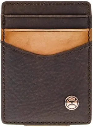 HOOEY Leather Men's Money Clip (Grayson - Distressed Brown/Tan)