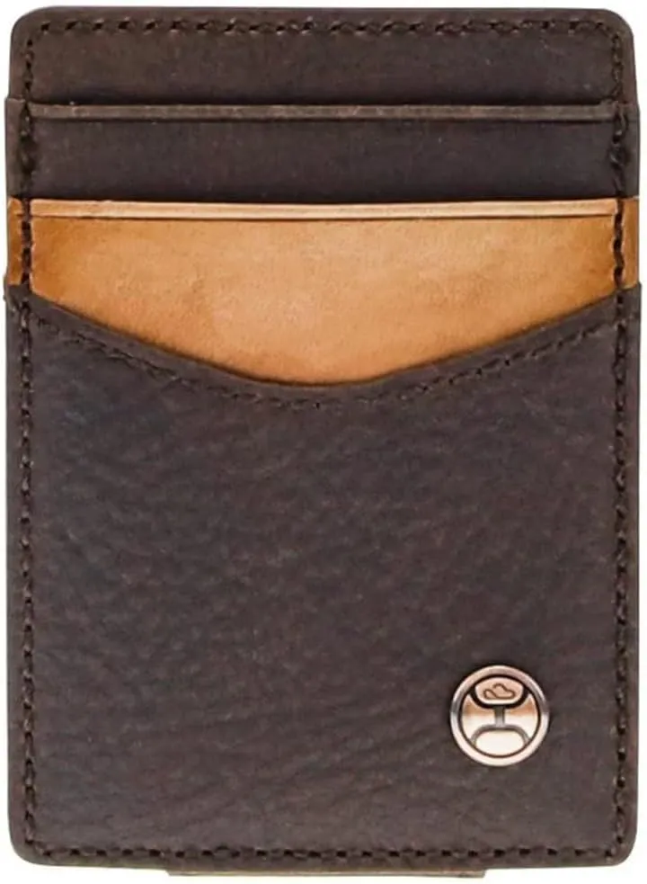 HOOEY Leather Men's Money Clip (Grayson - Distressed Brown/Tan)