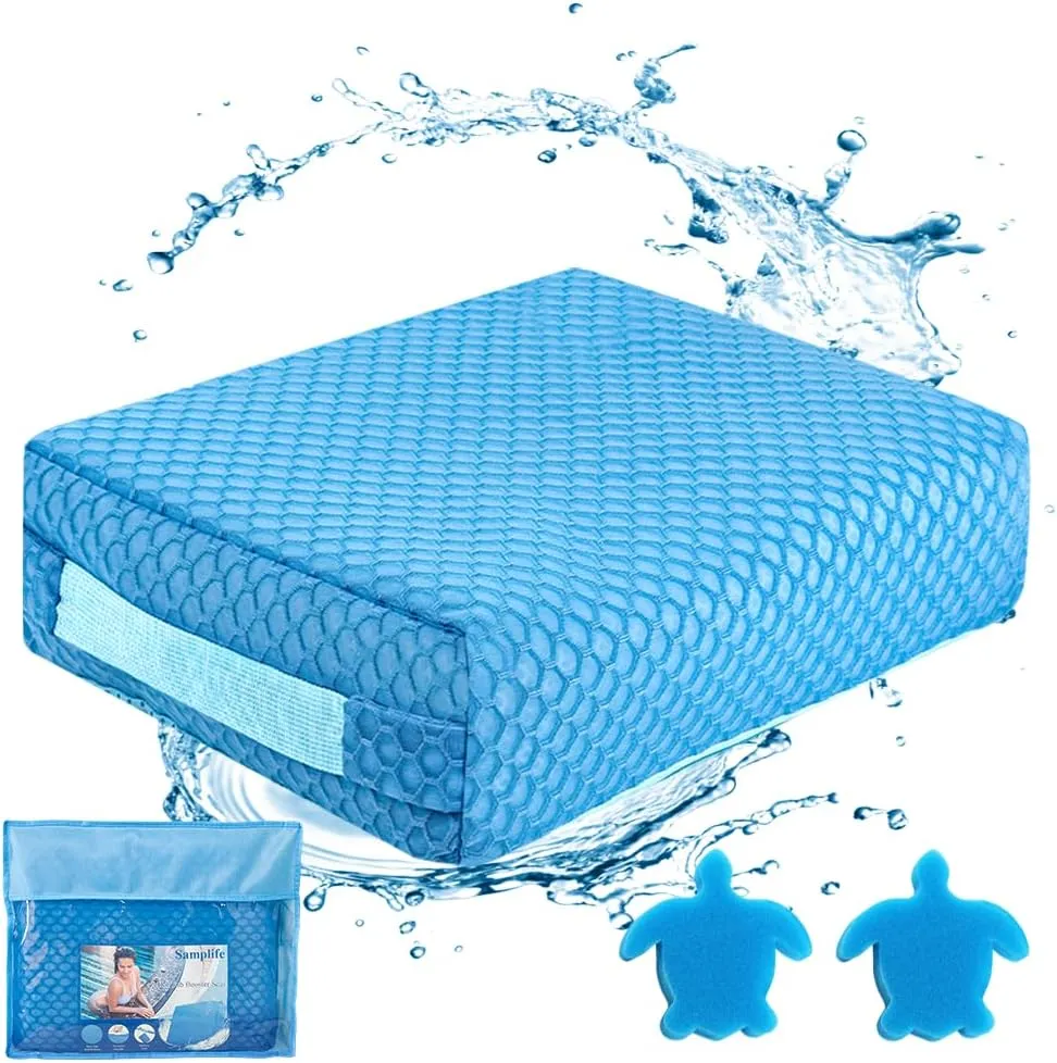 Hot Tub Booster Seat, Weighted Spa Seat for Adults Quick Dry with Non Slip Micro Dot Bottom, Portable Bathtub Outdoor Hot Tub Cushion Accessories 3D Air Mesh (1 Pack)