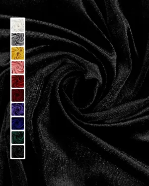 HOTGODEN Stretch Velvet Fabric by The Yard: Black 63" Wide 5 Yards 95% Polyester 5% Spandex Velvet Fabric for DIY Sewing, Upholstery, Apparel, Costume, Craft