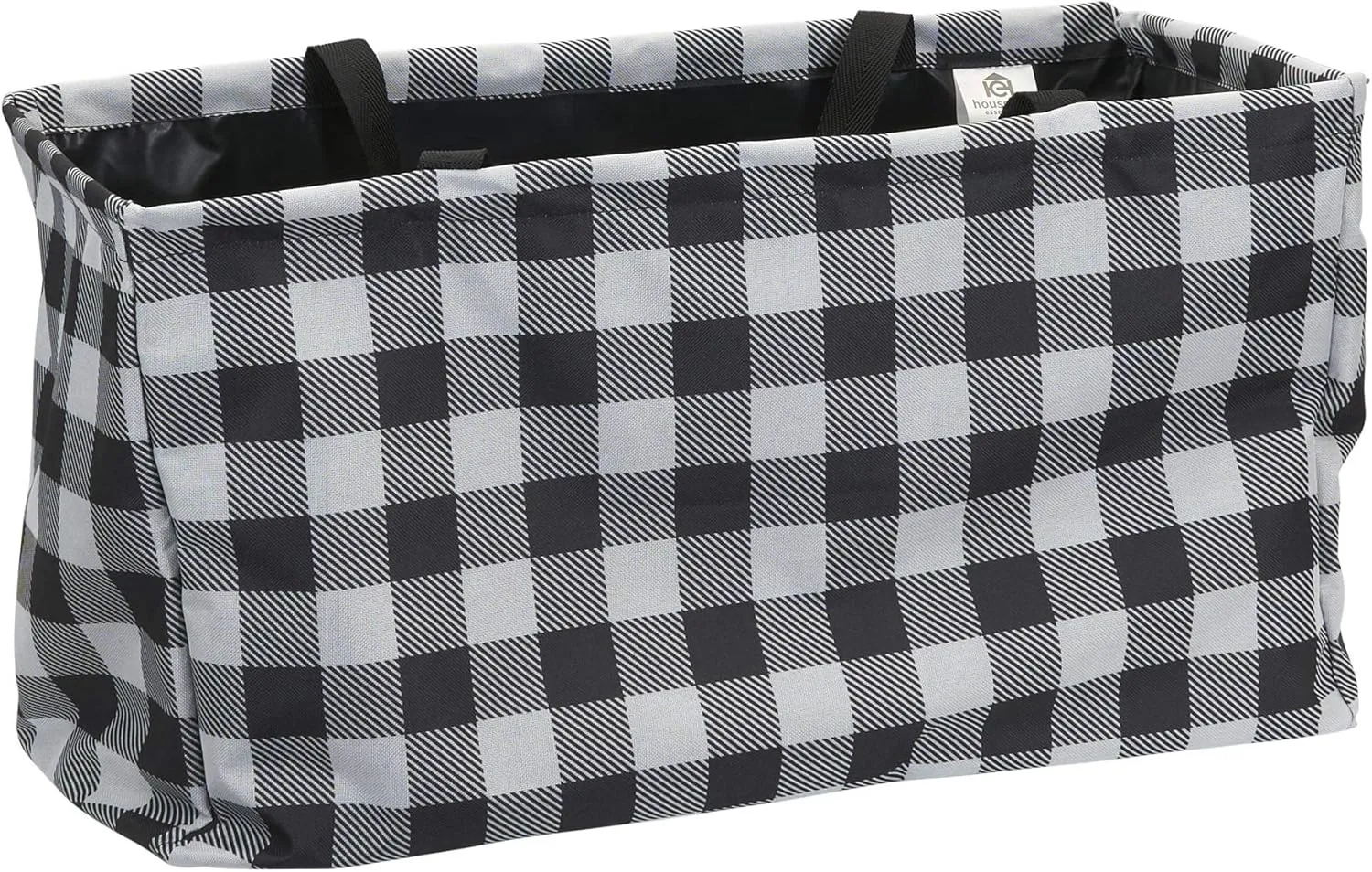 Household Essentials Black and White Plaid Krush Container All-Purpose Utility Tote