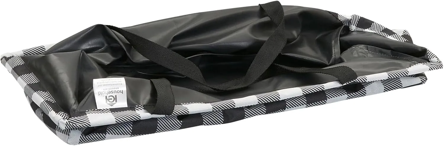 Household Essentials Black and White Plaid Krush Container All-Purpose Utility Tote