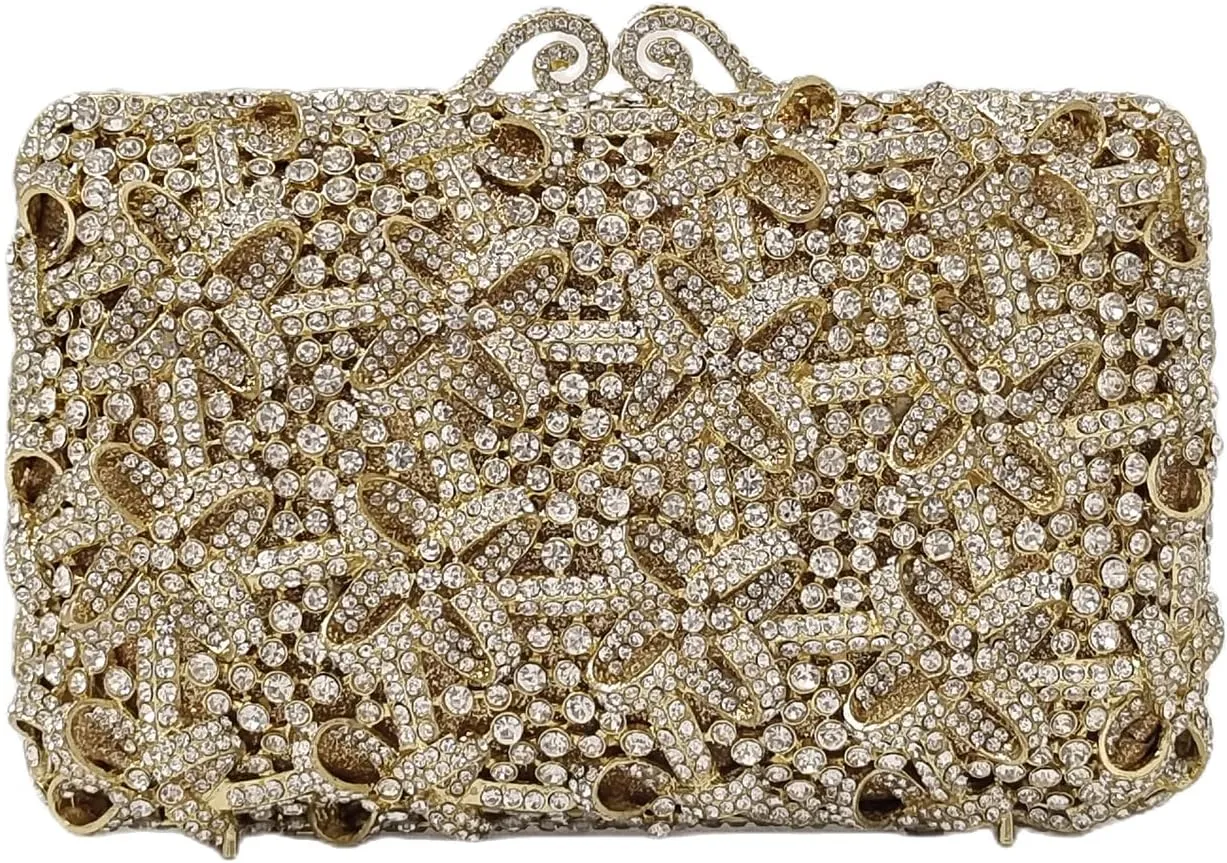 HUANG ZHUANG Bling Elegant Crystal Clutch Purse Luxury Rhinestone Evening Bag Prom Women Party Wedding Handbag