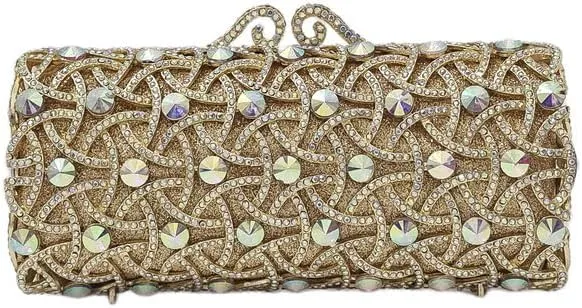 HUANG ZHUANG Elegant Crystal Handbag Women Rhinestone Evening Bag Wedding Formal Party Banquet Clutch Purses