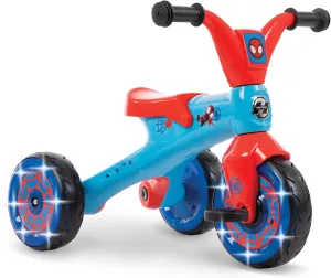 Huffy Marvel Spidey and His Amazing Friends Light Up Kids' Trike, Ideal for Ages 3  Years Old, LED Light Feature, Under Seat Storage, Fun and Playful Design, Spidey and His Amazing Friends Graphics