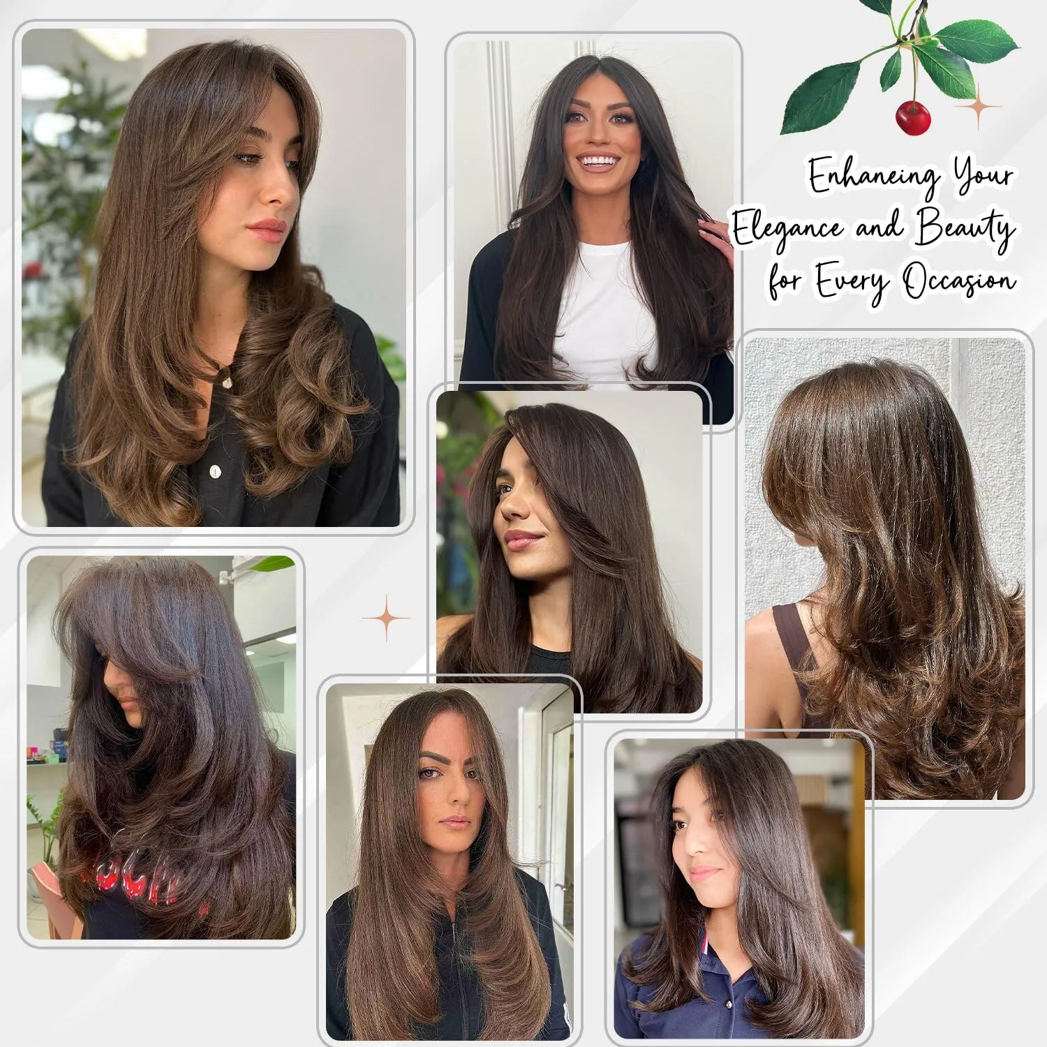 Human Hair Clip In Extensions Dark Brown Real Human Hair 22 Inch 7pcs 120g Remy Straight Hair Extensions Seamless Double Weft 16clips ins for Fashion Women