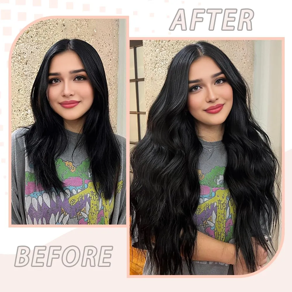 Human Hair Tape in Extensions, Natural Black Hair Extensions Real Human Hair 22 Inch 20pcs Remy Straight Tape ins Invisible Tape in Hair Extensions Human Hair (1B#,22 Inch)