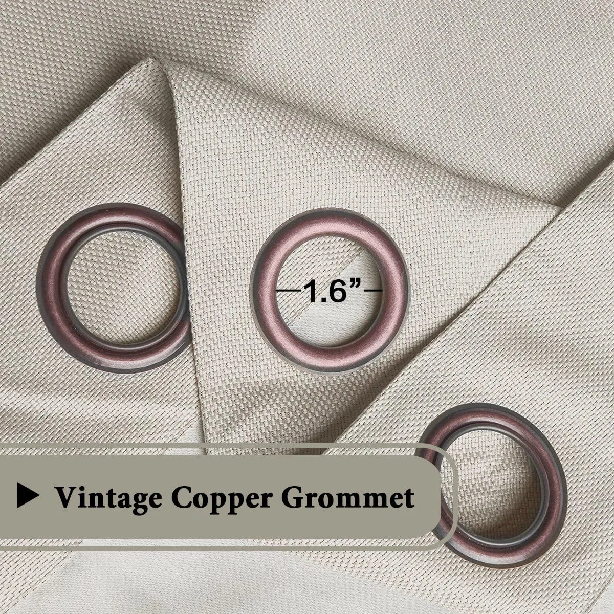 H.VERSAILTEX Linen Blackout Curtain 84 Inches Long for Bedroom/Living Room Thermal Insulated Grommet Linen Look Curtain Drapes Primitive Textured Burlap Effect Window Drapes 1 Panel - Heather Ivory