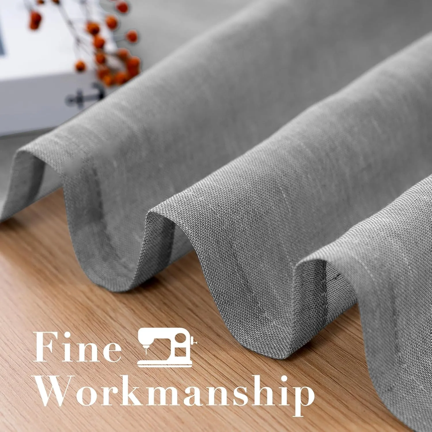 H.VERSAILTEX Linen Curtains Nickel Grommet Natural Linen Semi-Sheer Curtains 2 Panels Privacy Added Premium Soft Rich Material Drapes for Bedroom/Livingroom/Sliding Door - 52x84 - Inch - Dove