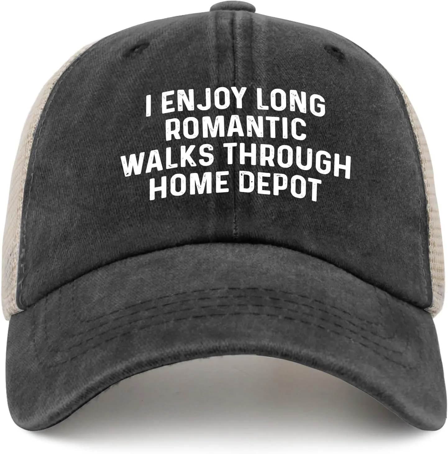I Enjoys Long Romantic Walks Through Home Depot Trucker Hat Men Funny Mesh Cap for Summer