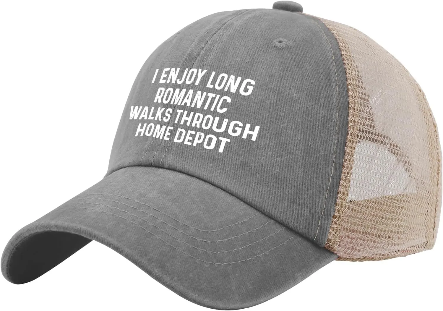 I Enjoys Long Romantic Walks Through Home Depot Trucker Hat Men Funny Mesh Cap for Summer