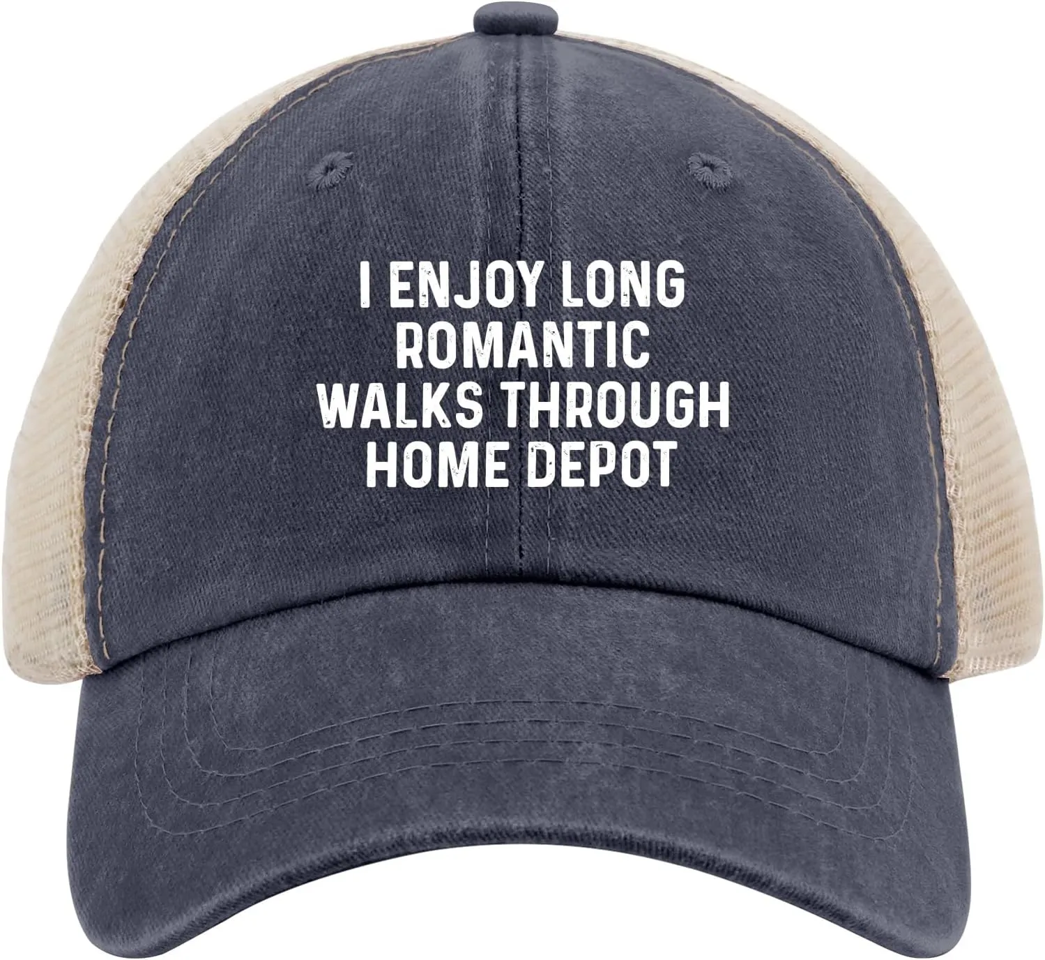 I Enjoys Long Romantic Walks Through Home Depot Trucker Hat Men Funny Mesh Cap for Summer