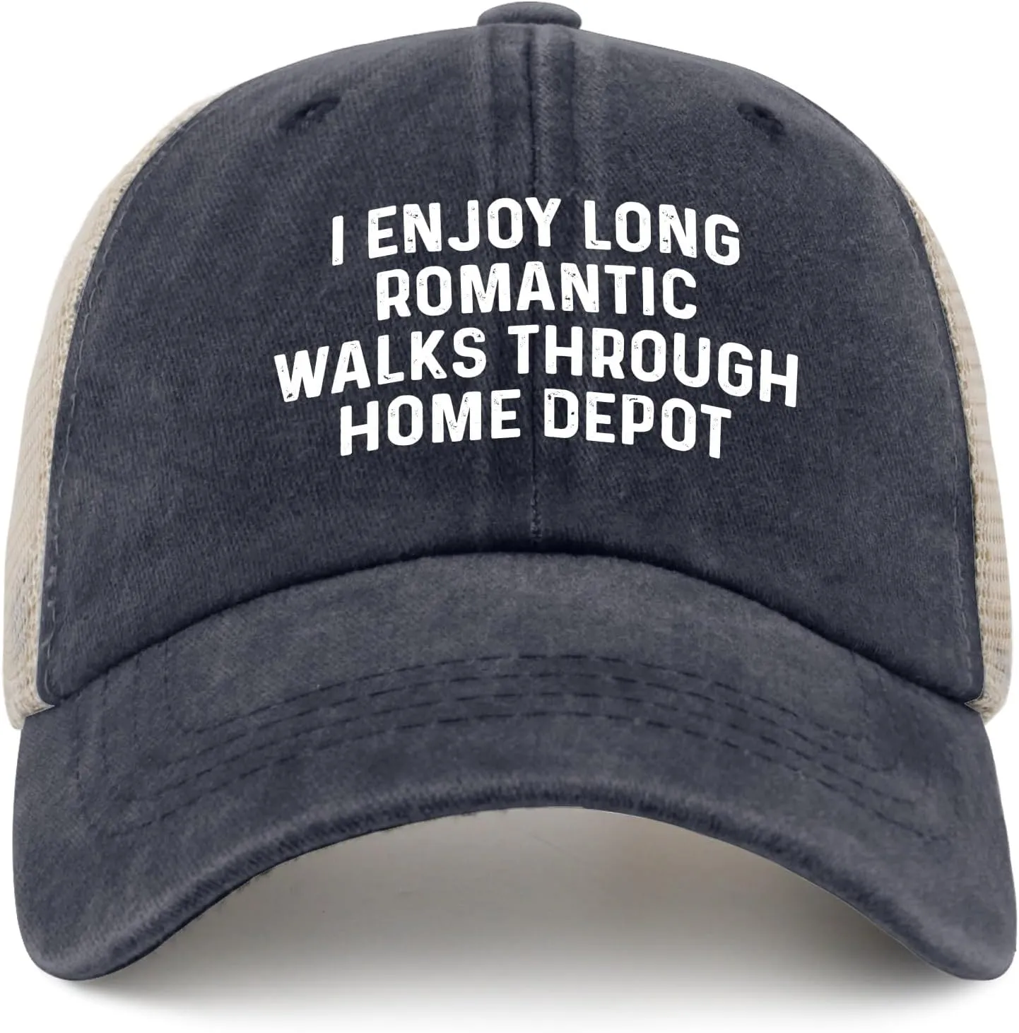 I Enjoys Long Romantic Walks Through Home Depot Trucker Hat Men Funny Mesh Cap for Summer