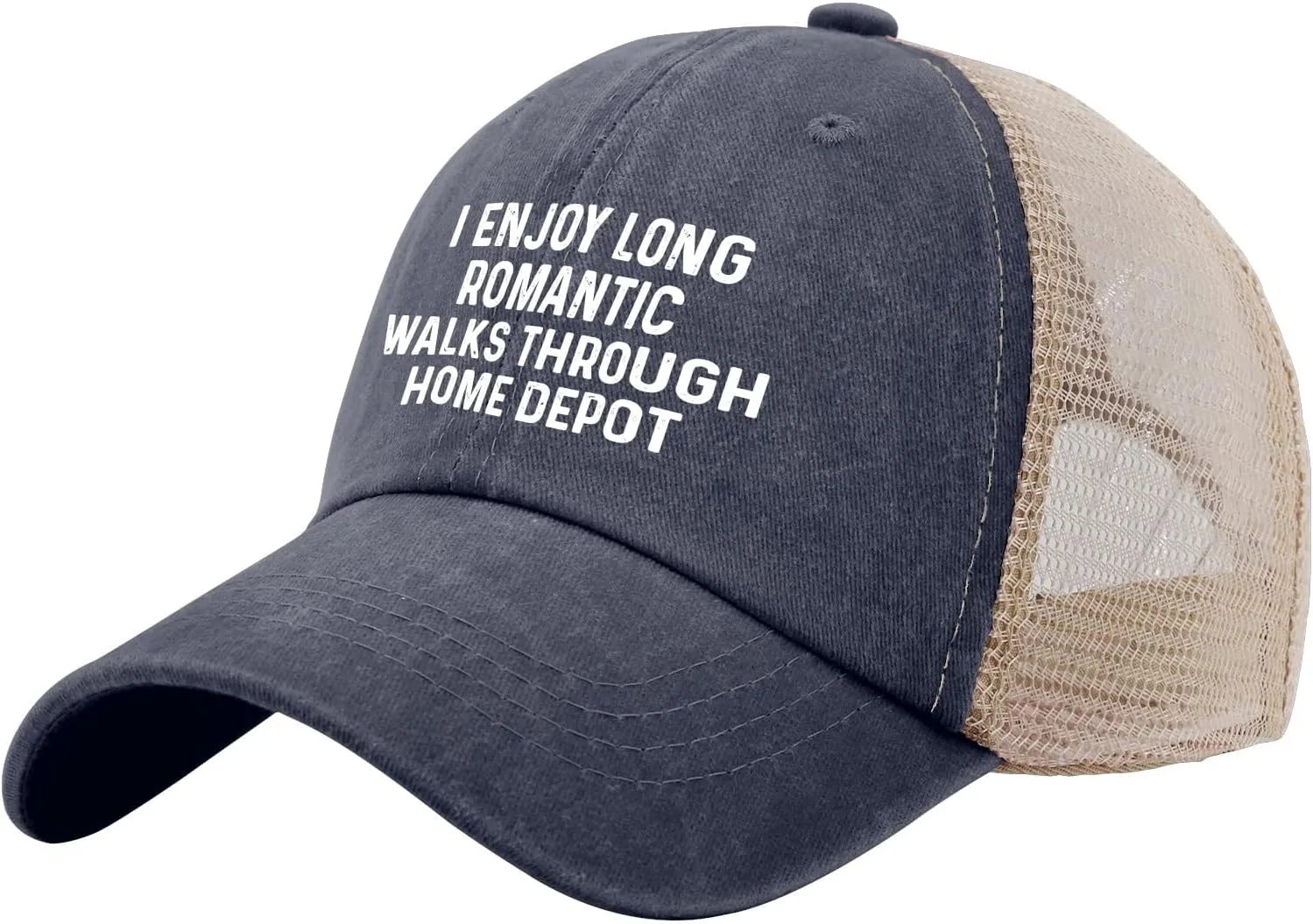 I Enjoys Long Romantic Walks Through Home Depot Trucker Hat Men Funny Mesh Cap for Summer