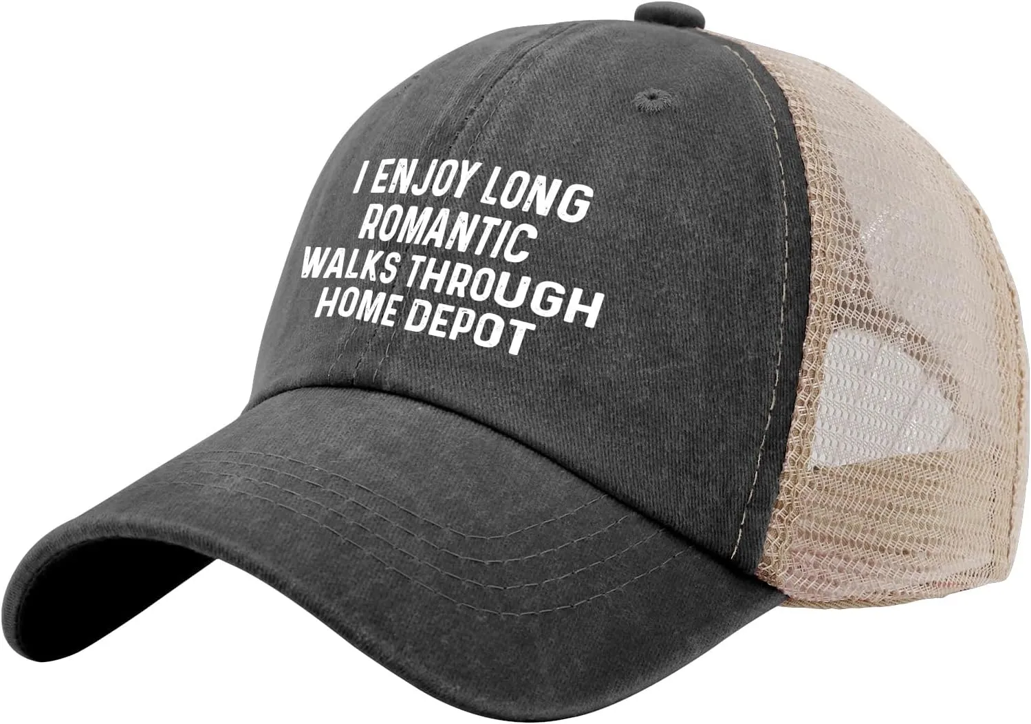 I Enjoys Long Romantic Walks Through Home Depot Trucker Hat Men Funny Mesh Cap for Summer