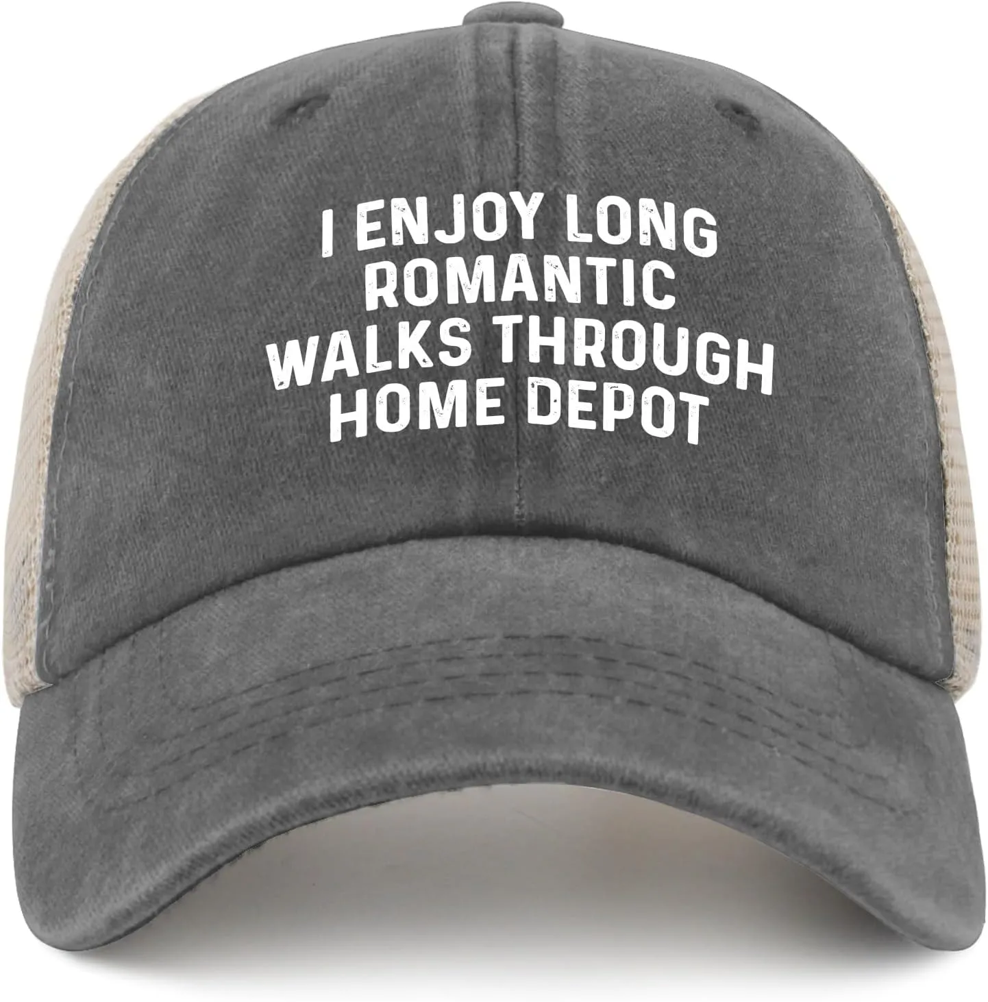I Enjoys Long Romantic Walks Through Home Depot Trucker Hat Men Funny Mesh Cap for Summer