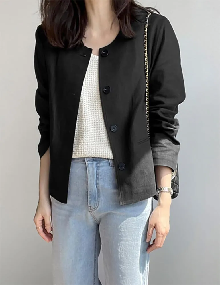 IDEALSANXUN Womens Linen Jackets Spring Summer Lightweight Linen Blazer Cardigan Tops