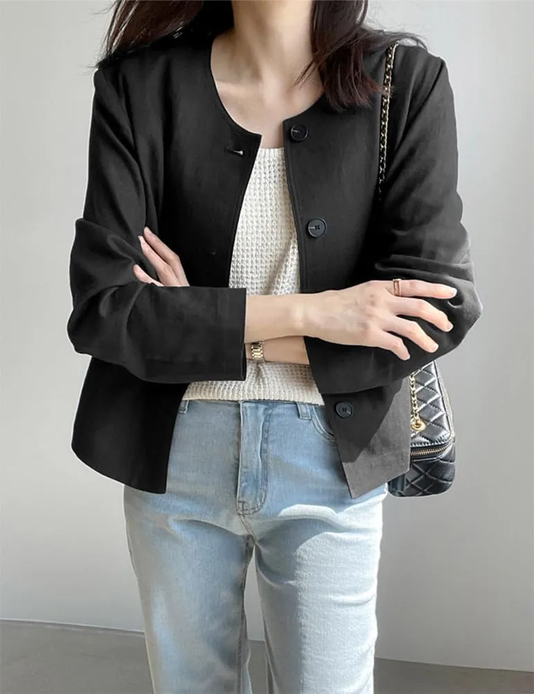 IDEALSANXUN Womens Linen Jackets Spring Summer Lightweight Linen Blazer Cardigan Tops